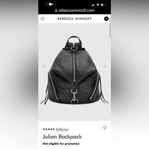 Rebecca Minkoff Black leather Julian backpack.